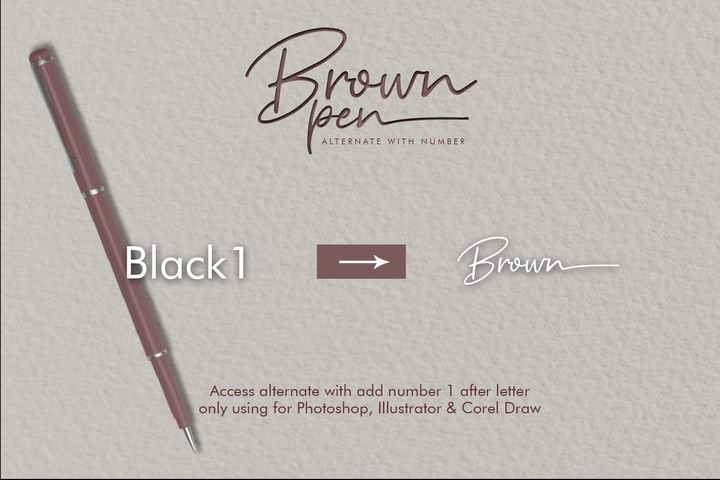 Ejemplo de fuente Brown Pen Regular